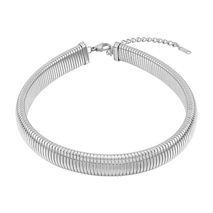 16mm-Choker-Necklace-Collar-Silver