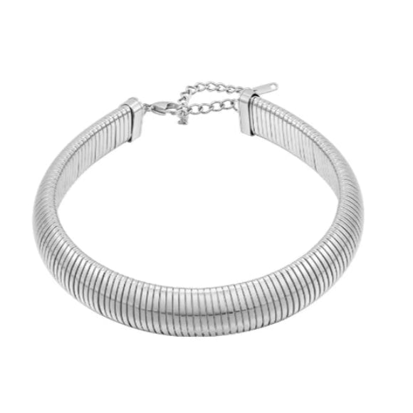 20mm-Choker-Necklace-Collar-Silver