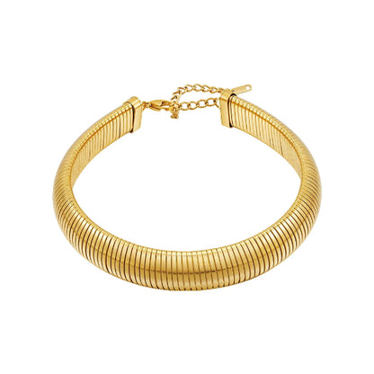 Adjustable Choker Necklace Collar Gold-Plated