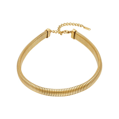 Adjustable Choker Necklace Collar Gold-Plated