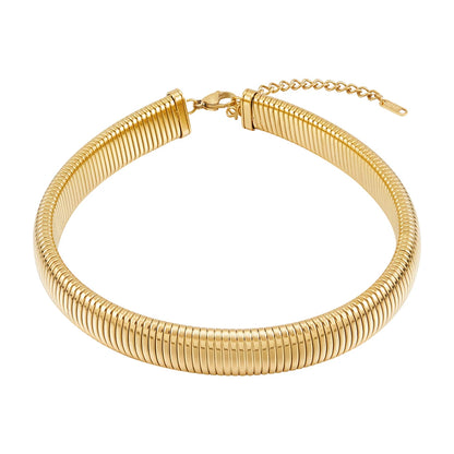 Adjustable Choker Necklace Collar Gold-Plated