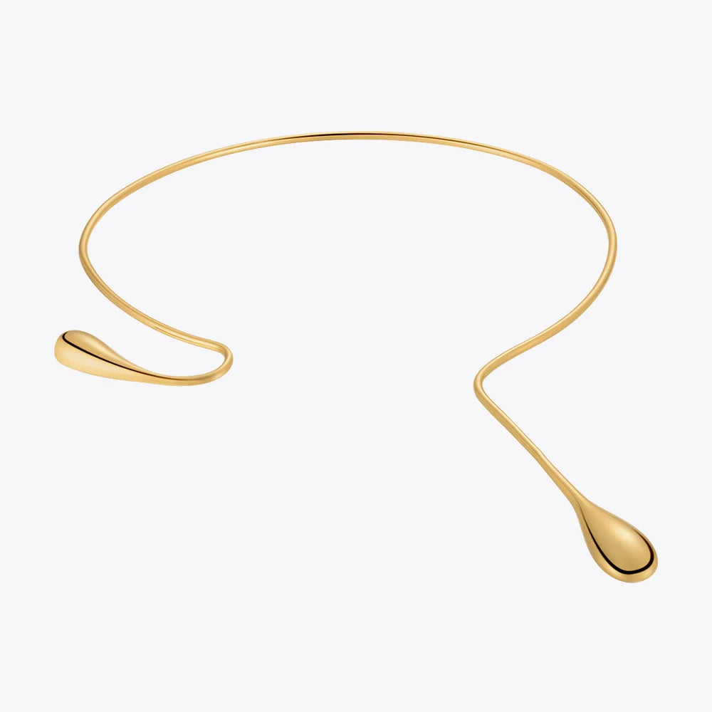 Water Drop Choker Necklace for party|18k Gold-Plated