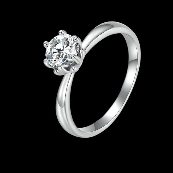 0.8CT Moissanite Engagement Ring |925 Sterling Silver - 14K Gold Plated