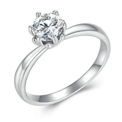 0.8CT Moissanite Engagement Ring |925 Sterling Silver - 14K Gold Plated